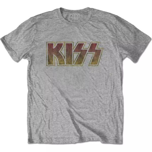 

kiss vintage classic official logo t-shirt men unisex, White;black