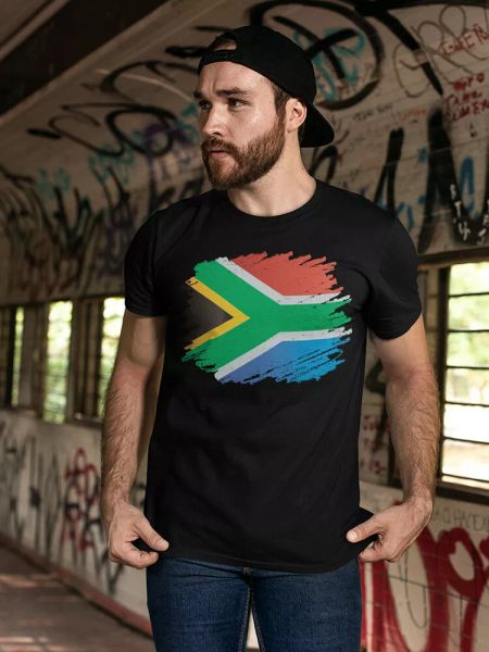 

Flag Of South Africa Graphic Tee Men's -Image by Shutterstock, White;black