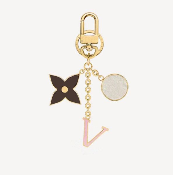 

classic brand women key wallets famous letter flower female bags pendant high-end four-leaf clover key ring exquisite decoration ladies car, Red;blue
