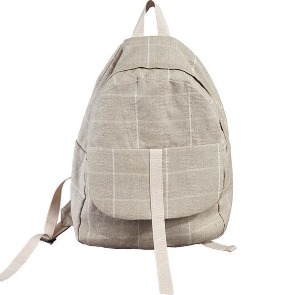 

women's origional customizable korean-style casual backpack style versatile plaid