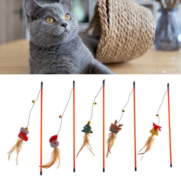 

cat toys portable safe pet interaction wand rod creative kitten toy lightweight