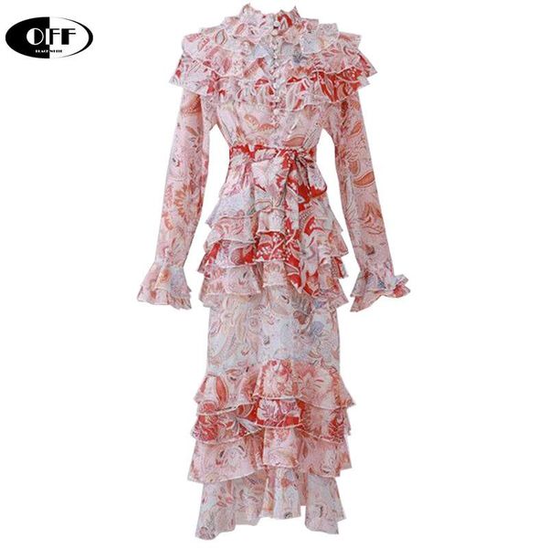 

casual dresses designer runway woman party night midi-long dress ruffles long sleeve elegant beach holiday lady female za, Black;gray