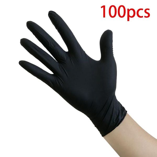 

disposable gloves 100pcs black nitrile powder ambidextrous for household cleaning use tattoo latex accessories