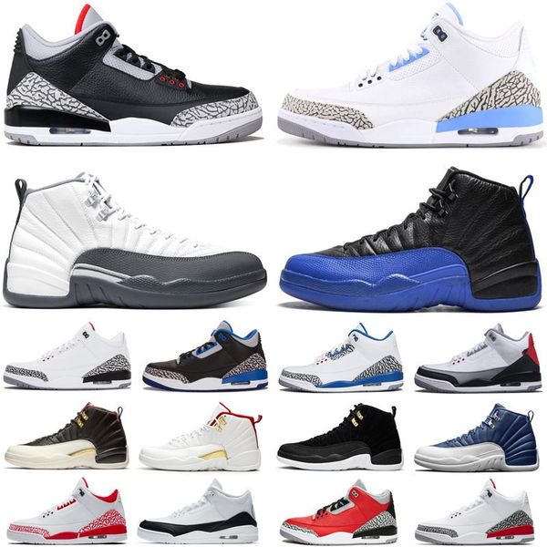 

12s mens basketball shoes 12 ovo cny playoff reverse taxi game royal fiba dark grey women men 3 3s white cement bred sports sneakers manqntq