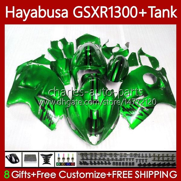 OEM-Karosserie + Tank für Suzuki Hayabusa GSXR 1300CC GSXR-1300 1300 CC 1996 2007 glänzend grün 74Nr