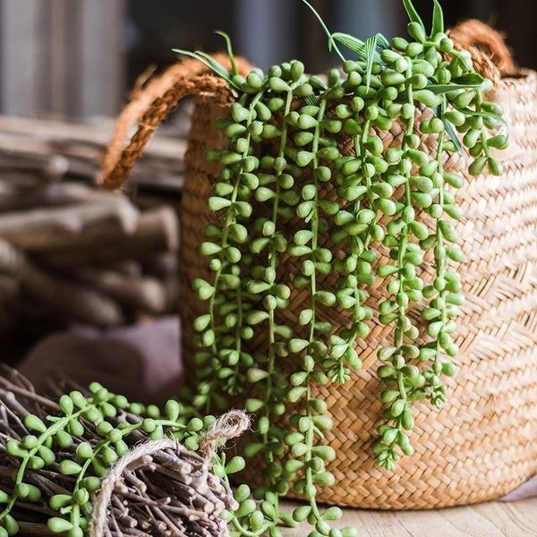 

decorative flowers & wreaths green artificial succulents plants home garden bedroom balcony desktable mini bonsai wedding party decorati