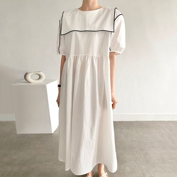 

casual dresses [ewq] feminino preto brilhante linha decoraÃ§Ã£o robe vestido plissado novo grande lapela manga longa solto ajuste moda marÃ© ou, Black;gray