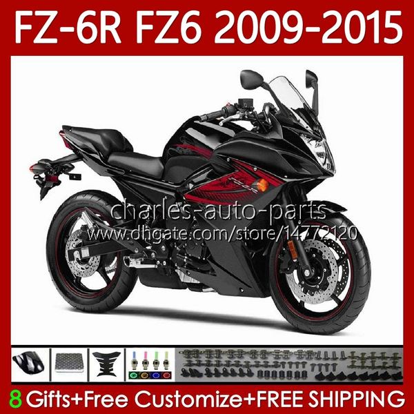 CORPO DE MOTO PARA YAMAHA FZ6 FZ 6 R N 600 6R 6N Lustroso Black FZ-6N 09-15 Bodywork 103NO.35 FZ600 FZ6R FZ-6R 09 10 11 12 13 14 15 FZ6N 2009 2010 2012 2013 2015 Fairings OEM