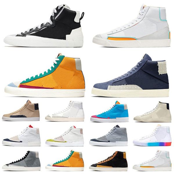 

blazer mid running shoes men habanero red multi suede black university blue varsity maize white grey lucid green women mens trainer sports s