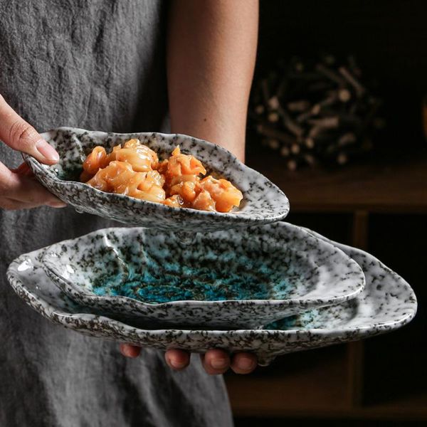 

dishes & plates ceramic dinner tableware sushi sashimi plate creative shell shape oyster dish japanese restaurant dinnerware 1pc