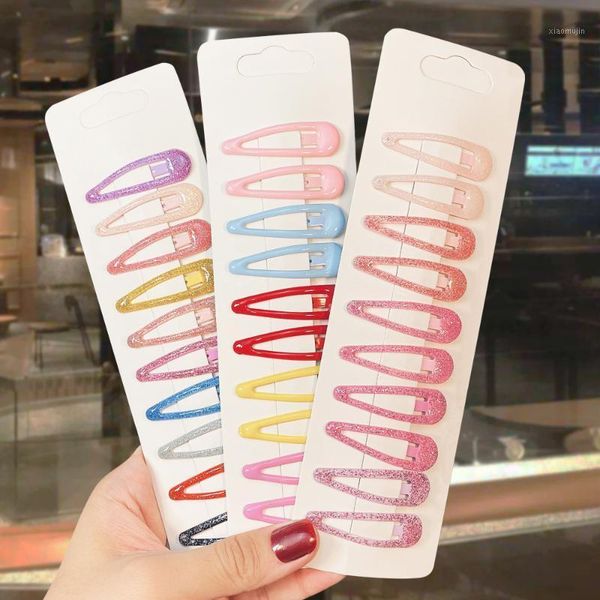 

20pcs/set children colorful snap hair clips cute princess cartoon hairpins ornament sweet accessories headwear, Slivery;white