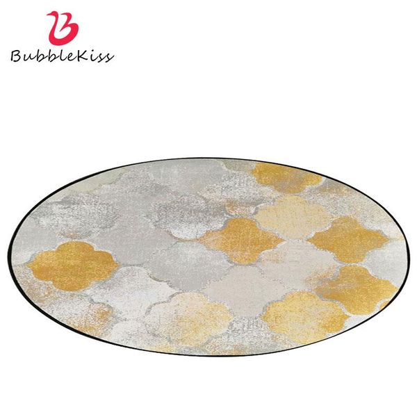 

carpets bubble kiss round light luxury for living room golden bedroom decoration soft non-slip area rugs coffee table floor mat