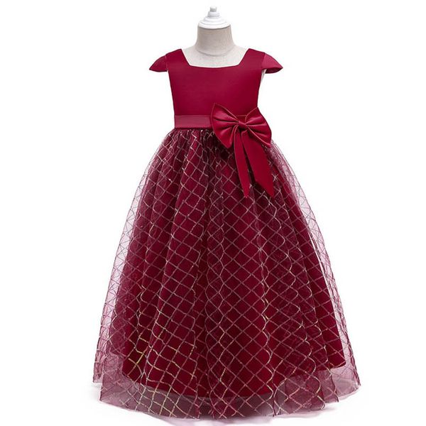 

girls dresses baby clothes kids clothing evening lace long party formal princess dress costume b7630, Red;yellow