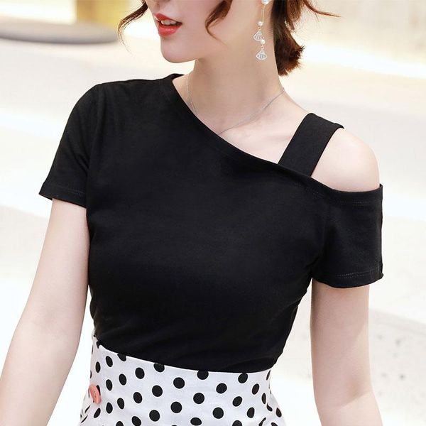 

women's t-shirt volocean womens 2021 summwe women shirt tees cotton woman blusas strapless t female crop tee, White