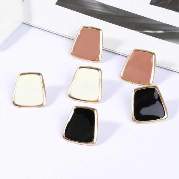 

fashion colorful geometric korean stud earrings for women girl statement simple earring jewlery, Golden;silver