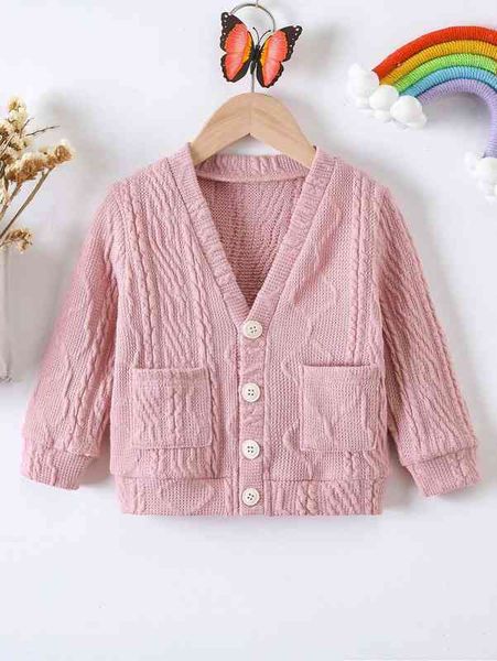 

baby double pocket cable textured jacket she, Blue;gray