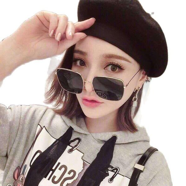 

sunglasses large frame fashion anti ultraviolet net red brand for women, White;black