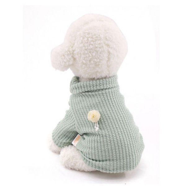 Vestuário de cão de algodão de animal de estimação de algodão de inverno listrado espessamento espessamento filhote de cachorro Filhote de clima frio Turtleneck camisola xs / s / m / l / xl