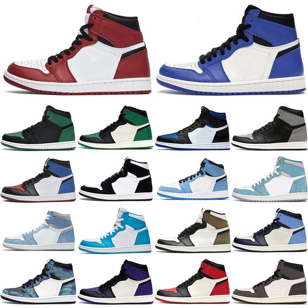 

man basketball shoes 1 1s turbo green hyper royal unc dark mocha obsidian tie dye court purple bred toe cactus jack chicago 3 twist universi