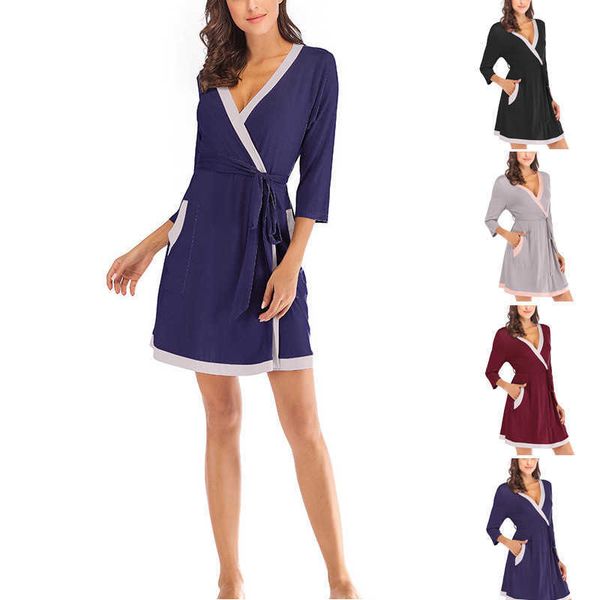 

sleepwear 2021 spring and summer women's home wear lace contrast casual pajamas night, Black;red