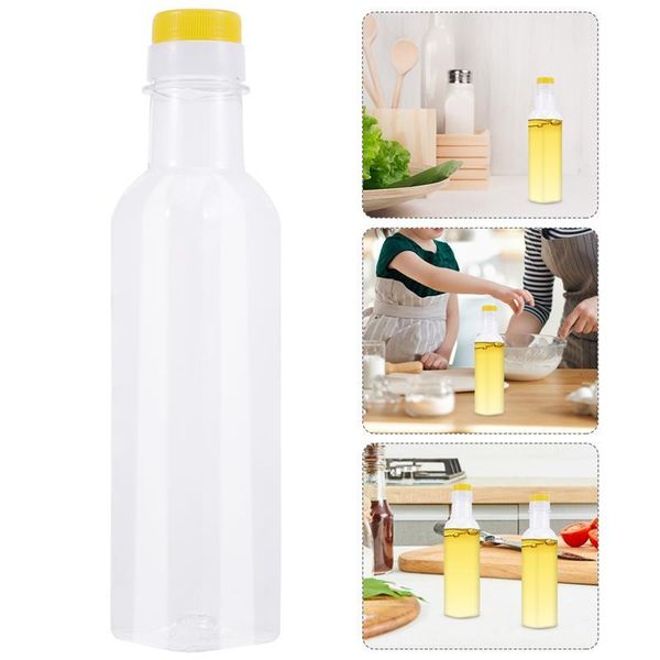 

storage bottles & jars 6pcs 500ml condiment with on cap lids ketchup mustard olive oil