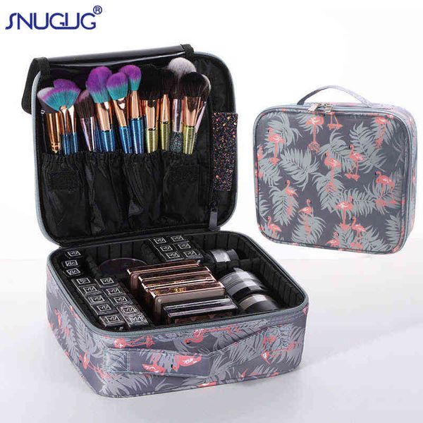 NXY Kosmetiktasche, weiblich, professioneller Make-up-Koffer, Flamingo-Pinsel, Maniküre, Aufbewahrungsbox, wasserdichter Mini-Organizer, Nagelkoffer, 0125