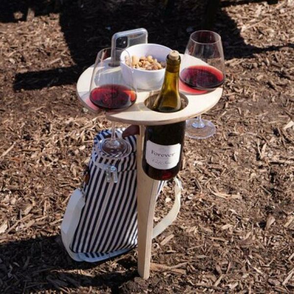 

camp furniture outdoor wine table with foldable round deskmini wooden picnic easy to carry rack collapsible racks drop