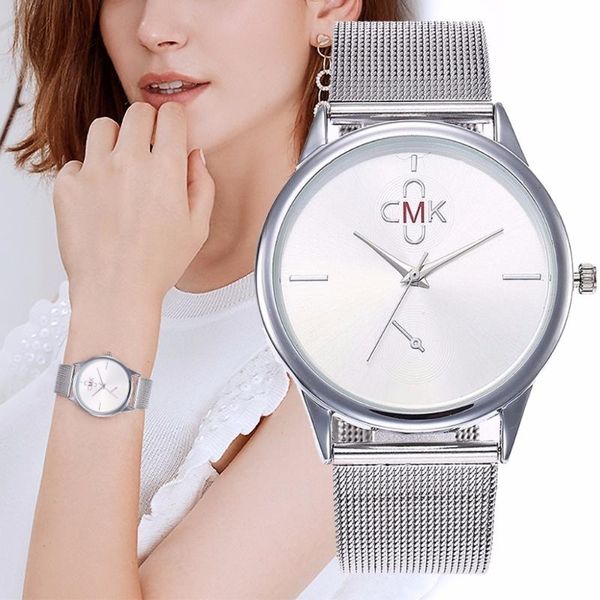 

wristwatches minimalismus uhren ultra dunne stahl mesh gurtel uhr mode frauen kleid damen armbanduhren relogio feminino, Slivery;brown