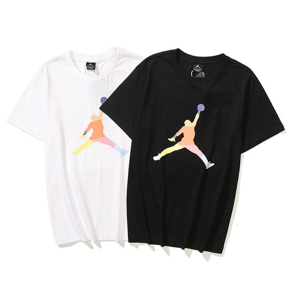 

fashion t shirt chao brand summer large color printing short sleeve men's youth round neck loose jumpman 22, White;black
