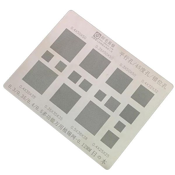 

professional hand tool sets amao multi-purpose bga stencil 0.3/0.35/0.4/0.5/parallel/45 degree hole universal solder reballing net tools