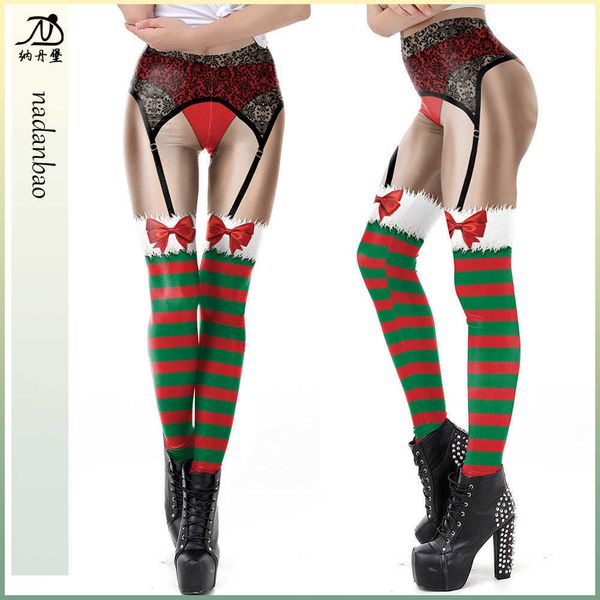 

christmas pants 2021 3d printed party dress leggings, Black
