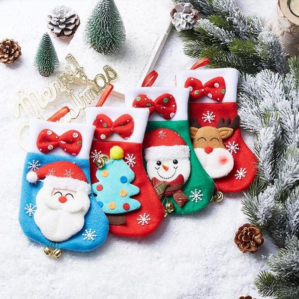 

christmas decorations 10pcs large stockings santa elk fabric gift bag children fireplace tree decoration ornaments pendants