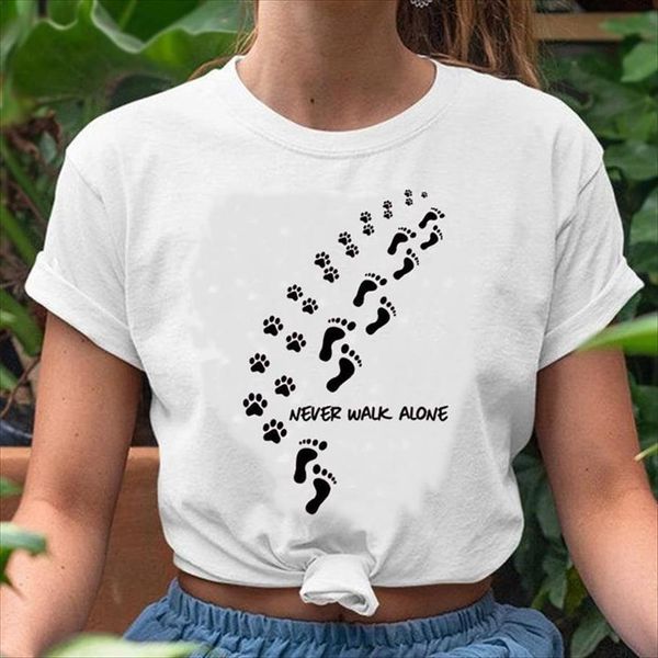 

graphic cartoon paw dog women friends clothing girl 90s trend spring summer female lady clothes tees, White