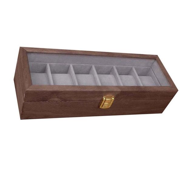 

watch boxes & cases delicate packing box 6 slots case storage display, Black;blue