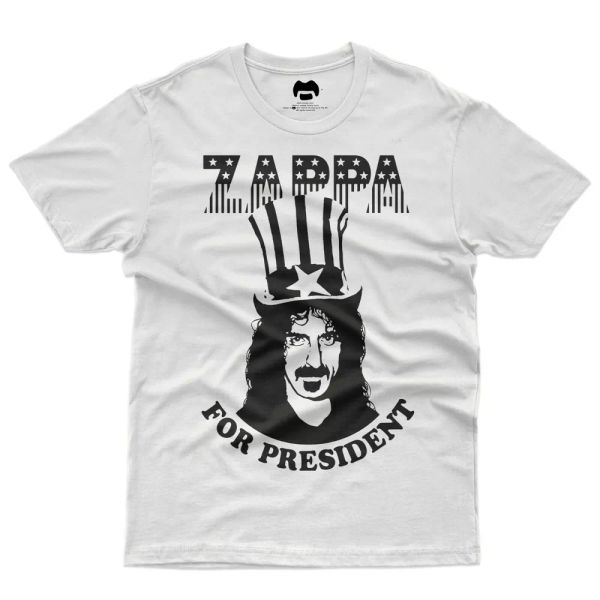 

frank zappa-zappa for president-t shirt white man official licensed, White;black