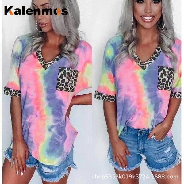 

women tie dye leopard shirts homewear shirt short sleeve sports tracksuit sleepwear pajamas lounge wear plus size women's blouses &, White