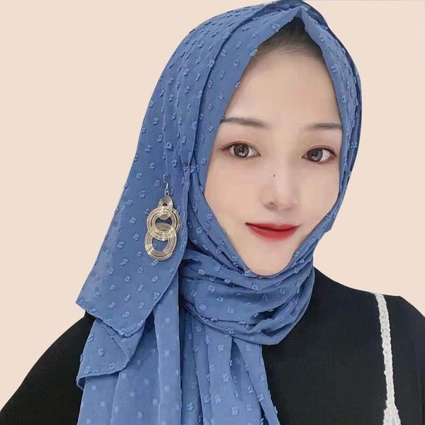 

scarves hair ball chiffon malaysia indonesia pure color woman turban hijab gauze ethnic shawl sunscreen scarf neck breathable warm f2, Blue;gray