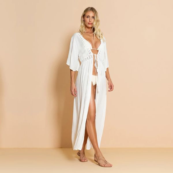 Tuniche per Beach Swimsuit Cover Up Donne Costumi da bagno lungo Kaftan Wear Pareo Dress Saidsa de Praia # Q1024 210420