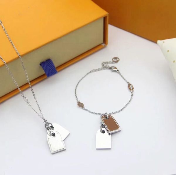 

2021 fashion necklace luxury pendant necklaces love bracelet for man women designer jewelry whole, Silver
