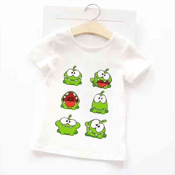 

short sleeve tee adventure om nom stories anime cartoon childrens t shirt girl soft clothing fabric, Blue