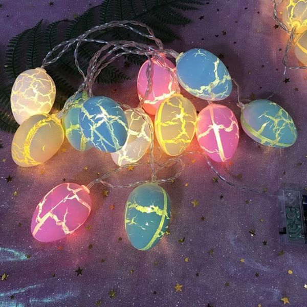 

strings easter eggs lights transparent lanterns 3v pvc halloween party decoration battery power warm white ip42 crack pattern