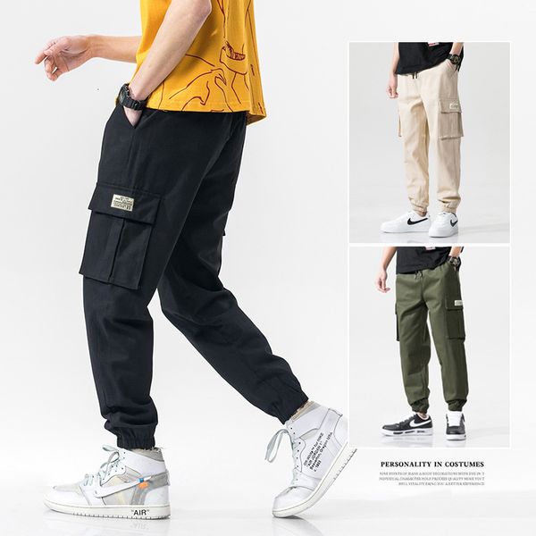 

men's pants loose fitting sports overalls large size corset harem korean fashion casual, Black