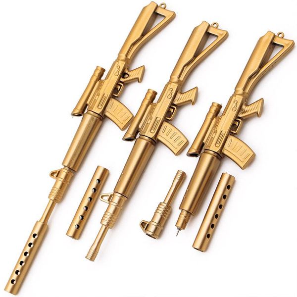

gel pens 2 pcs/lot creative gold gun pen plastic boeing rifle neutral for boys toy school supply korean stationery