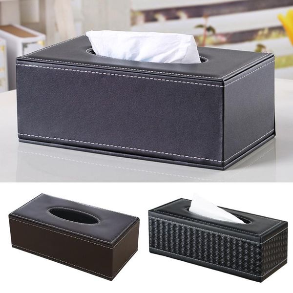 

tissue boxes & napkins pu leather large antimoisture rectangular paper box household office holder home napkin waterproof case #734