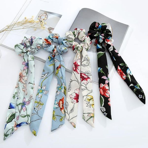 

vintage hair scrunchies bow women accessories hair bands ties scrunchie ponytail holder rubber rope decoration girls hairbands ins, Slivery;white