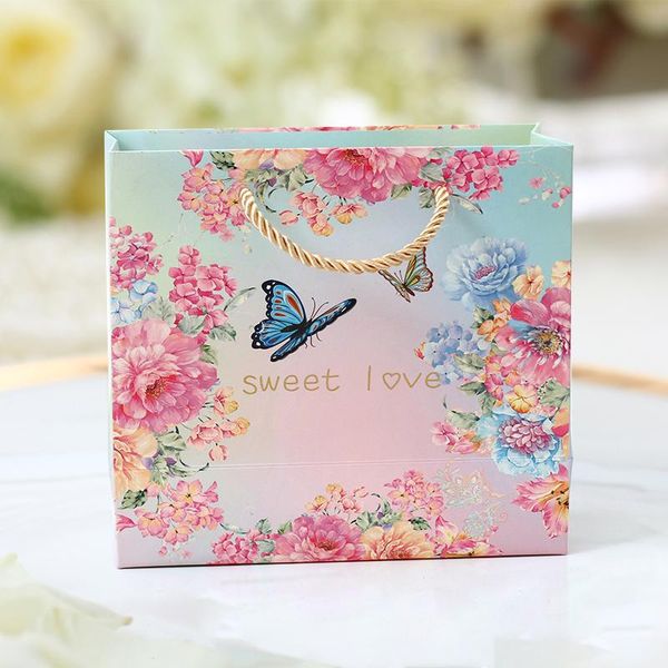 

gift wrap 10pcs 17.5x7.5x16cm high-end flower butterfly bag wedding candy box paper