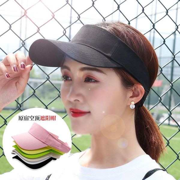 

wide brim hats harajuku sky hat women's fashion brand hip hop street shading black and white diy korean versatile headless, Blue;gray
