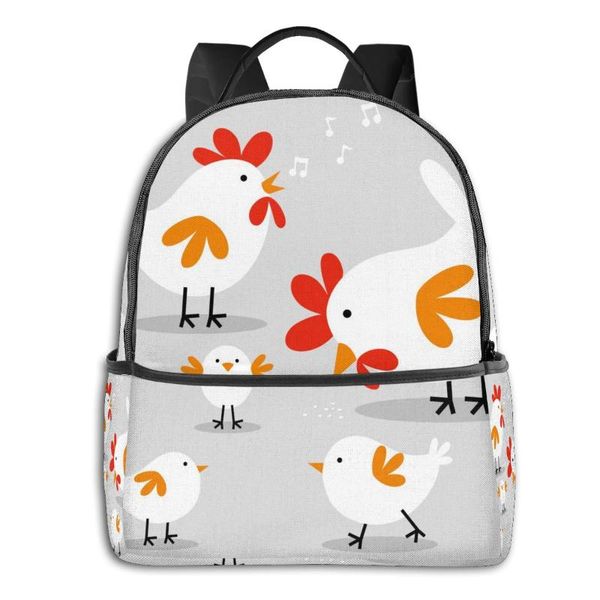 

backpack classical simple women men canvas backpacks school bag for teenagers girls boycute chicken family lapback pack travel