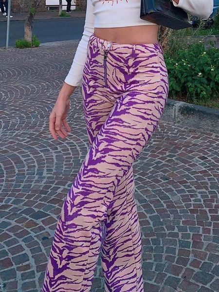 

women's pants & capris women korean style purple plaid summer high waist checked wide leg pink trousers for female oversized, Black;white