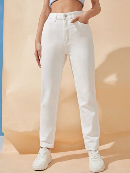 

solid mom jeans f7im#, Blue